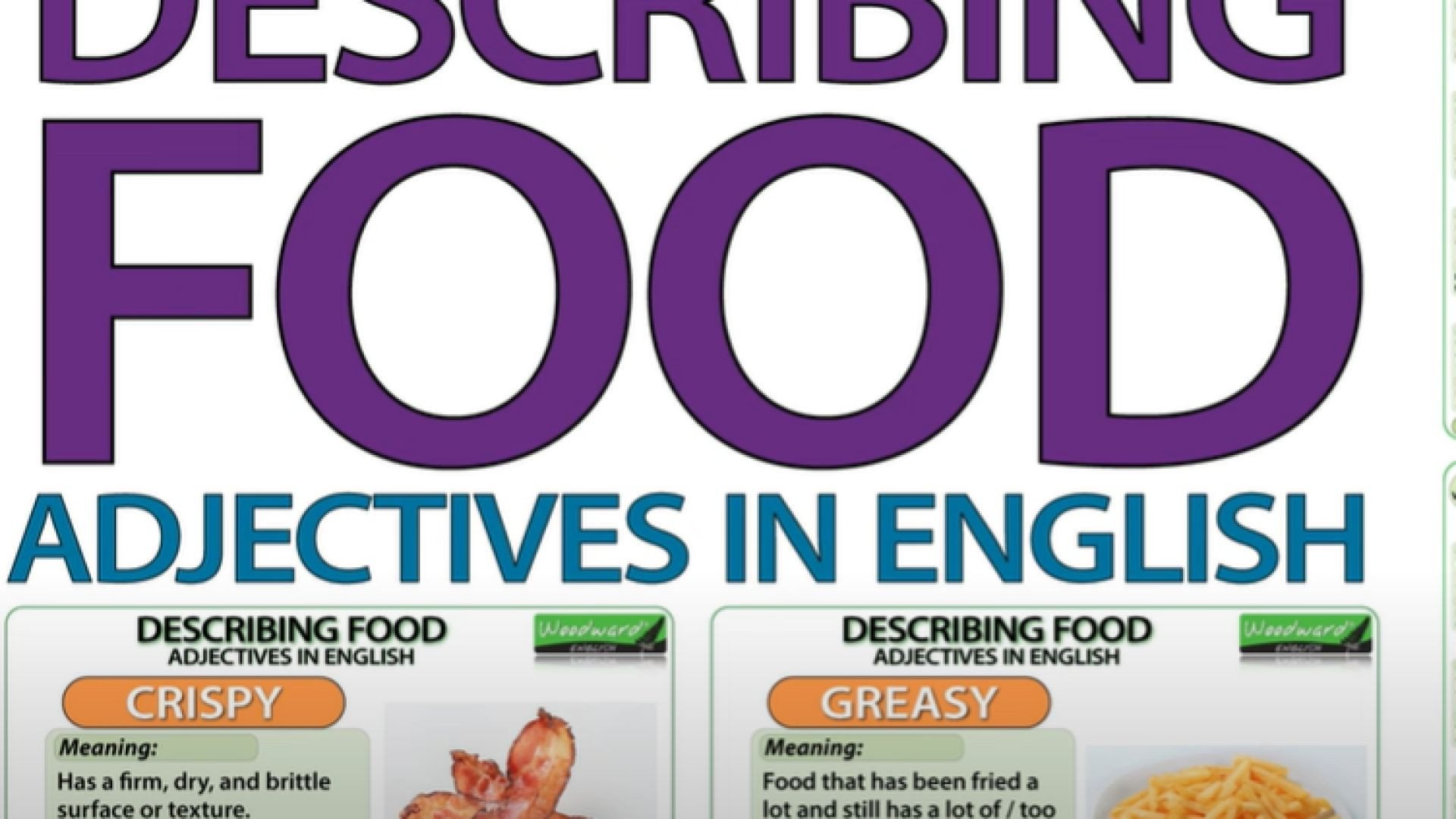 Describing FOOD   Adjectives in English